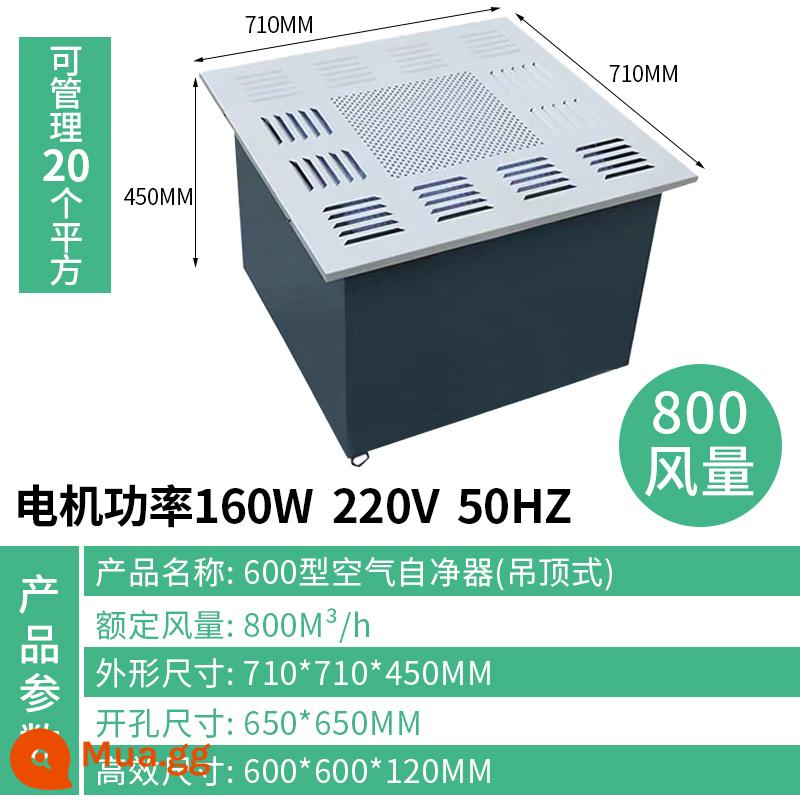 Chứng nhận QS loại trần máy lọc không khí tự làm sạch hội thảo phòng sạch công nghiệp ffu máy lọc hiệu quả cao - Loại 600 (thể tích không khí 800)