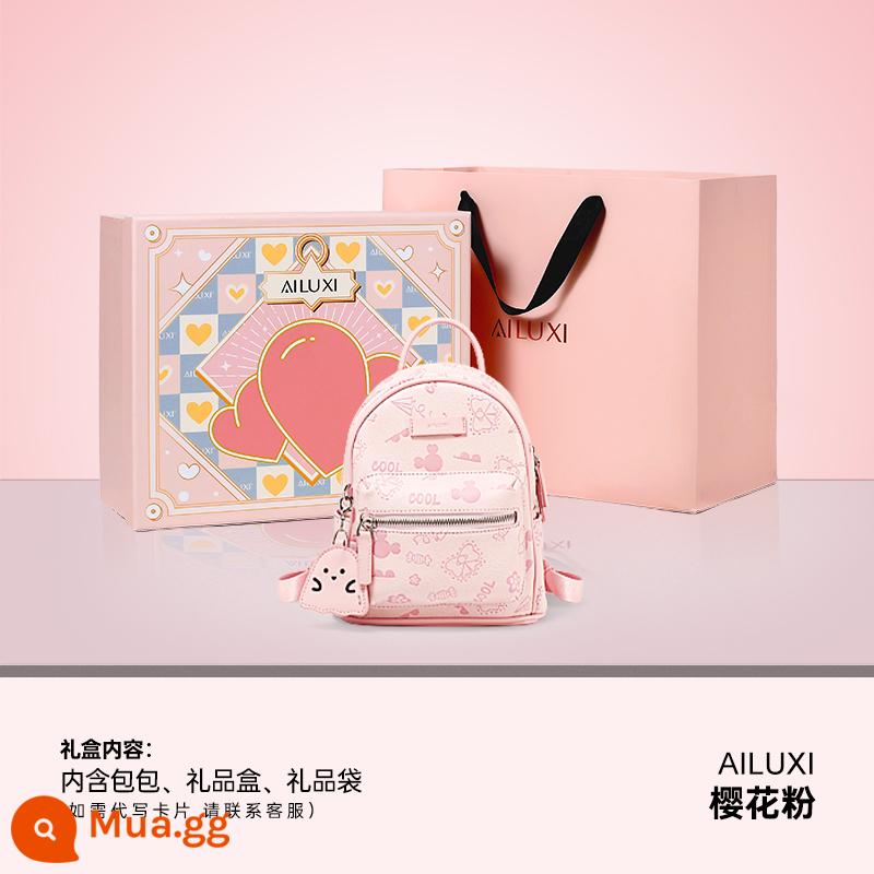 Túi Love Luxi Cho Nữ 2024 Thời Trang Mới Thiết Kế Ngách Dễ Thương Mua Sắm Ba Lô Nhỏ Ba Lô Nhỏ Đi Học - Phiên bản nhỏ màu hồng Sakura [Phiên bản hộp quà tặng]