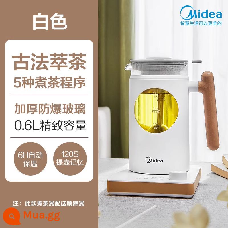 Midea pha trà tự động hơi nước gia đình ấm trà đen trà thủy tinh điện cách nhiệt hấp sức khỏe ấm trà - (Trắng)