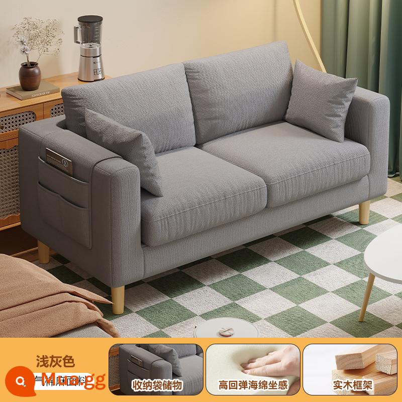 Sofa vải phòng khách 2023 mới khối đậu phụ đơn đơn giản hiện đại cho thuê ghế sofa đôi cho căn hộ nhỏ - Màu xám nhạt [hoàn toàn có thể tháo rời và giặt được + kiểu xốp]