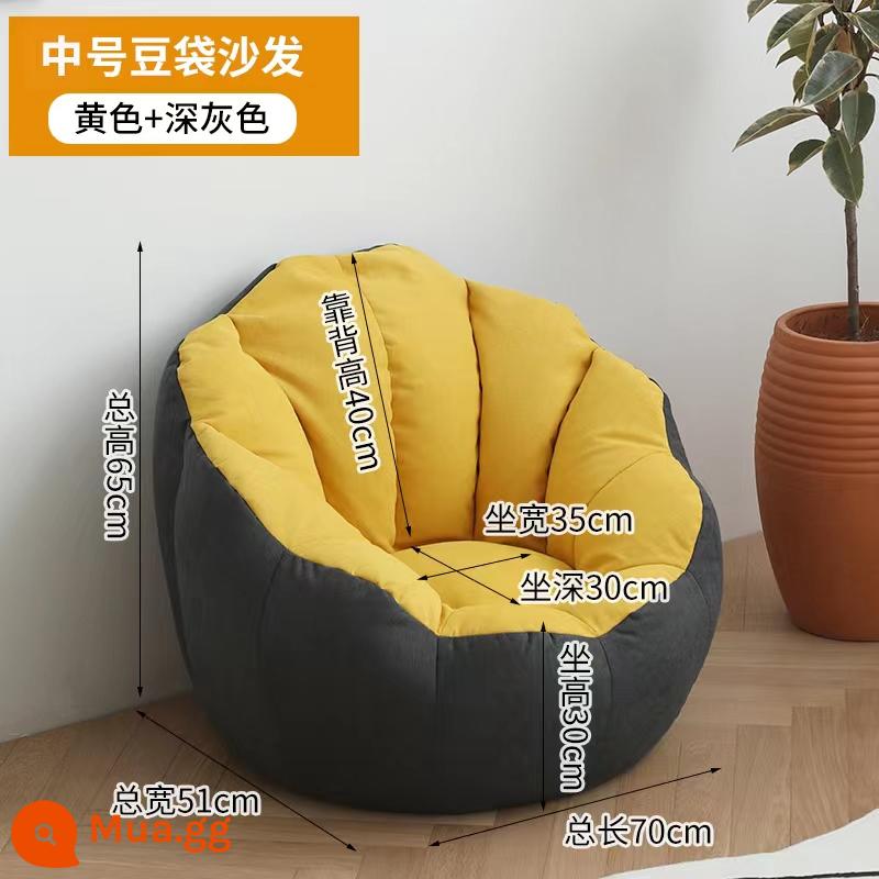 Sofa lười ngả và ngủ ghế tựa lưng ban công ghế tựa tổ người ta tatami ghế phòng ngủ đơn sofa nhỏ - Trung bình (vàng + xám đậm)