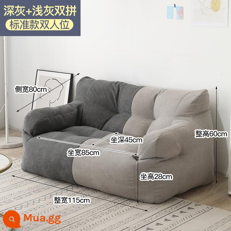 Sofa lười chiếu tatami đơn đôi lưới đỏ ins phong cách cho thuê nhà phòng ban công nằm sàn phòng ngủ sofa nhỏ - Xám đậm và xám nhạt [phiên bản tiêu chuẩn dành cho hai người]