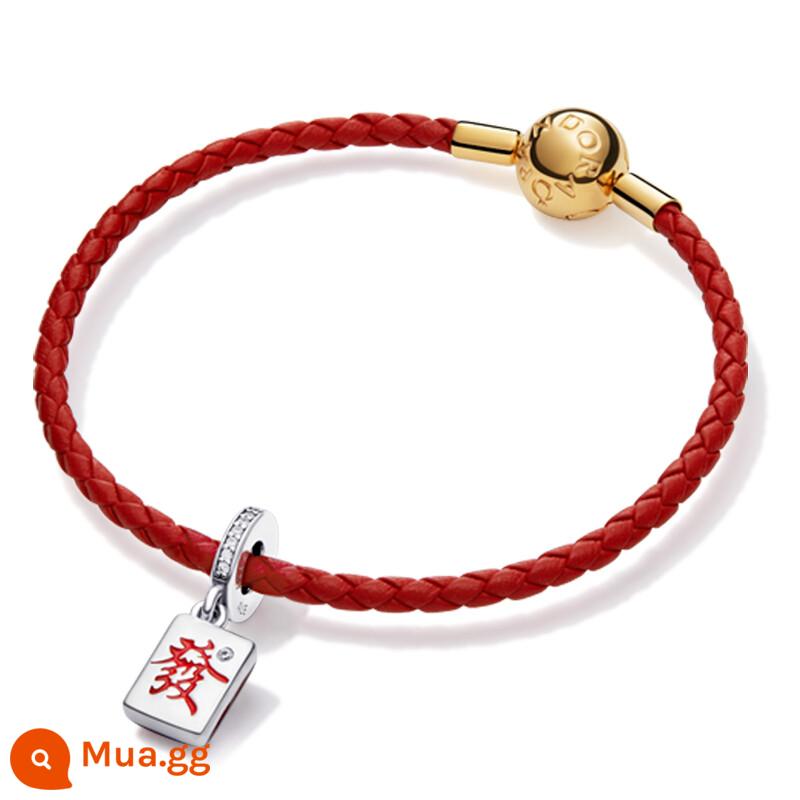 [Quà tặng năm mới] Vòng tay Pandora Pandora Little Golden Dragon Story, Túi phước lành năm hoàng đạo, Dây đỏ Tỳ hưu - Thịnh vượng-17,5CM