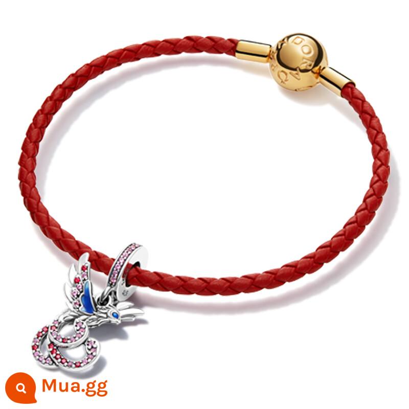 [Quà tặng năm mới] Vòng tay Pandora Pandora Little Golden Dragon Story, Túi phước lành năm hoàng đạo, Dây đỏ Tỳ hưu - Fengyu Chengxiang-17.5CM