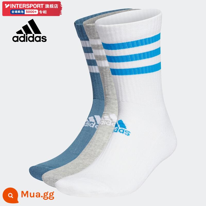 Tất Nam Adidas Tất Nữ Mùa Đông 2023 Mới Ống Ngắn Màu Trắng Ba Đôi Vớ Nam Vớ Thể Thao - / tất dài đến giữa bắp chân