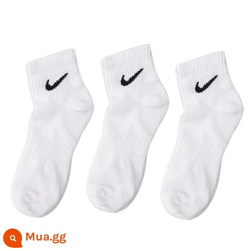 Vớ NIKE Nike chính hãng ba đôi vớ nam vớ nữ vớ mùa đông mới vớ ống giữa thoáng khí vớ thể thao thông thường - SX7677-100/ống trung bình/khô nhanh