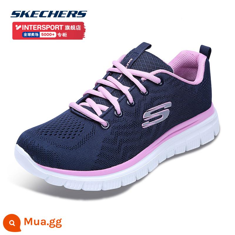 Giày SKECHERS nữ, giày mẹ, giày thể thao thoáng khí, giày chạy bộ cho người già, giày đi bộ, giày thường đế mềm, giày nữ cho người già - NVPK/Hình chính/Đế mềm màu hồng thoải mái