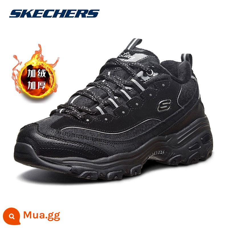 Giày Nữ SKECHERS Retro Bố Giày Mùa Đông 2023 Cổ Điển Mới Giày Gấu Trúc Đen Chiến Binh Giày Thể Thao Và Giải Trí Nữ - Phong cách BBK/Lông cừu