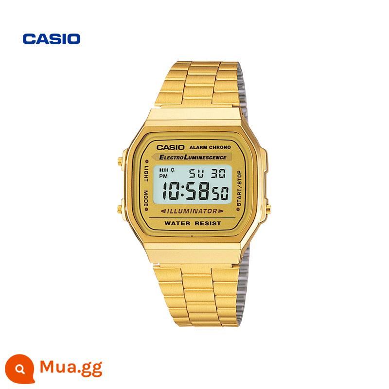 Đồng hồ CASIO cửa hàng hàng đầu ở nước ngoài A168WGG trang web chính thức của đồng hồ mặt vuông theo xu hướng thời trang cổ điển giản dị - A168WG-9WDF