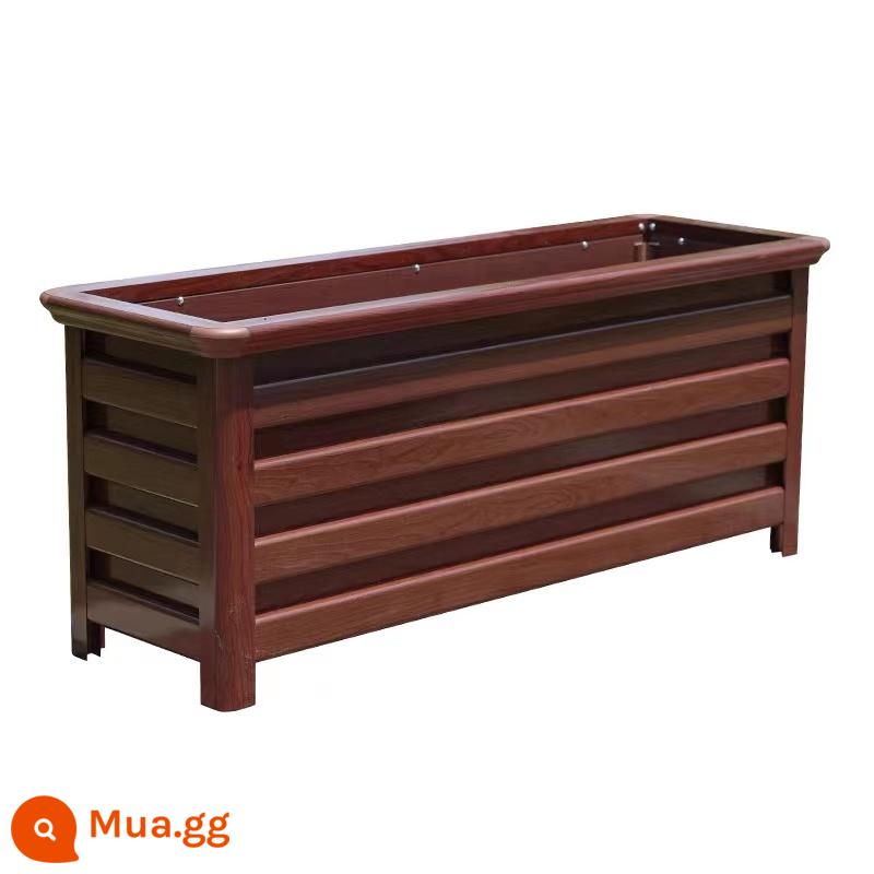 Hộp bằng nhôm ngoài trời Hộp Hộp Hộp Thép Không gỉ Kết hợp Hộp hoa Máng hoa Bad Balcony Garden Hộp trồng - Quả óc chó đen