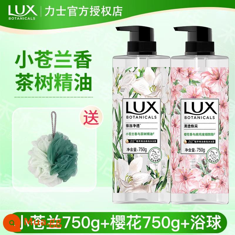 Sữa tắm Lux Freesia Bath Lotion Perfume Type Lasting Fragrance Female Perfume Bath Hàng chính hãng - Freesia 750g+Sakura 750g