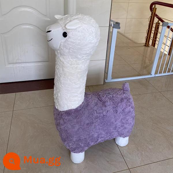 Quá Khổ Sáng Tạo Alpaca Ghế Động Vật Phân Tầng Trang Trí Thủ Công Giày Thay Đổi Phân Tân Gia Di Chuyển Quà Tặng Ngày Lễ - Alpaca tím 1,05 mét (lông cừu dày)