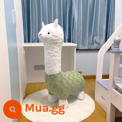 Quá Khổ Sáng Tạo Alpaca Ghế Động Vật Phân Tầng Trang Trí Thủ Công Giày Thay Đổi Phân Tân Gia Di Chuyển Quà Tặng Ngày Lễ - Alpaca xanh 1,12 mét cộng với ròng rọc