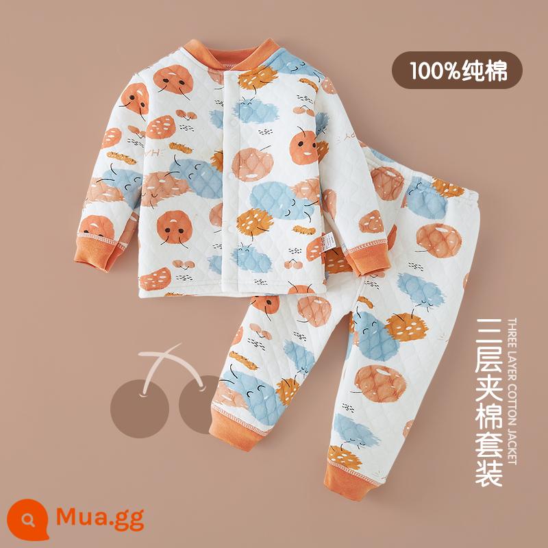 Bộ đồ mặc quần áo ấm của em bé, quần áo cotton, quần áo cotton trẻ em - sâu bướm