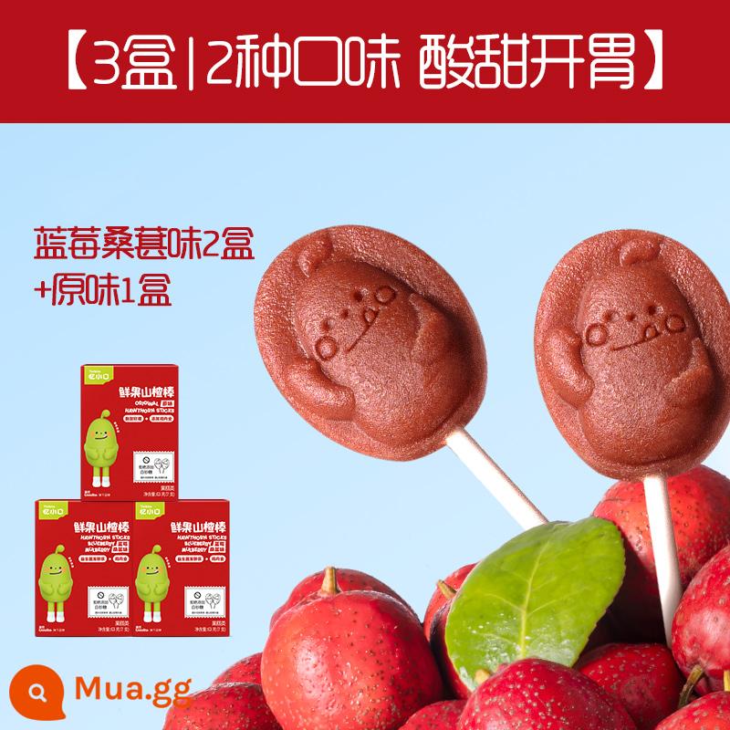 Ying's Hawthorn Sticks Thanh trái cây cho trẻ em Kẹo táo gai Không thêm đường trắng cho bé Đồ ăn nhẹ không cung cấp - [3 hộp | Mặt hàng bán chạy không đường] Dâu tằm việt quất*2+Hương vị nguyên bản*1