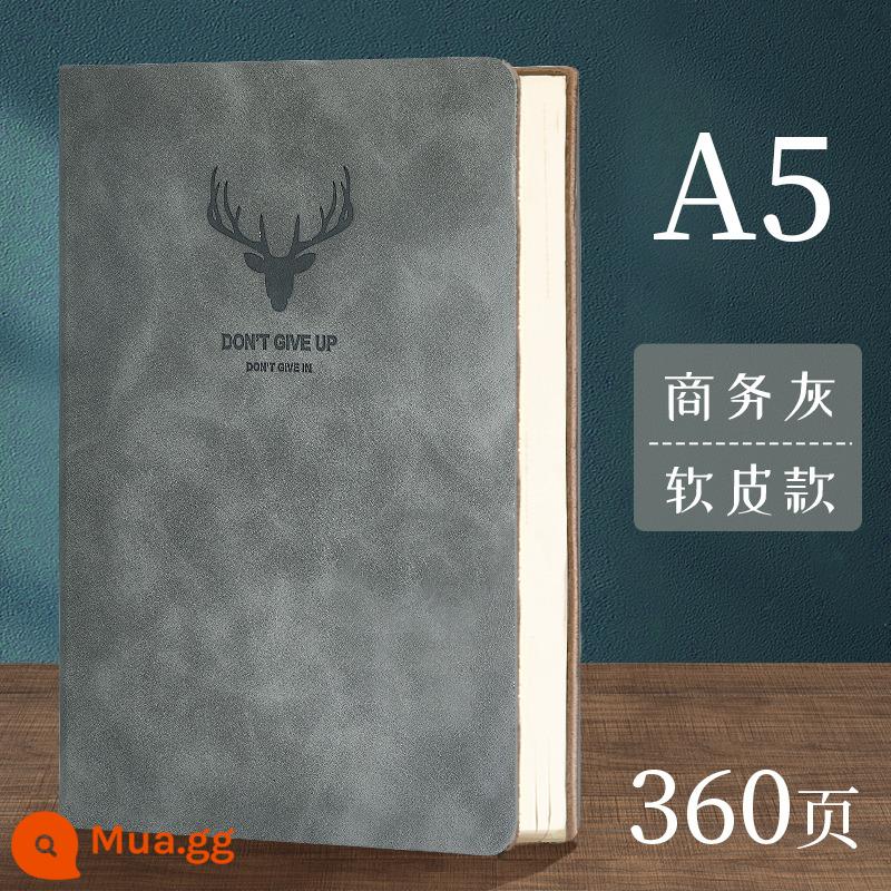 Máy tính xách tay dày a5 văn học cổ điển tinh tế nhật ký đơn giản sinh viên đại học sổ ghi chép văn phòng kinh doanh người b5 cuốn sách dày làm việc cuộc họp notepad logo có thể in tùy chỉnh - A5 màu xám doanh nghiệp (360 trang)/Sưu tập và mua để nhận bút miễn phí