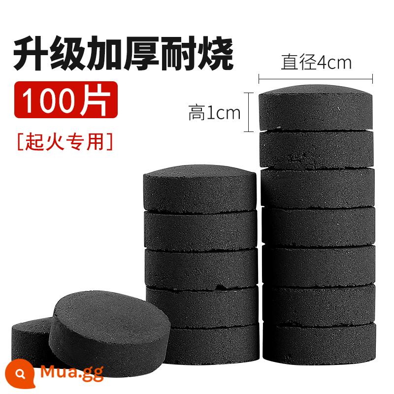 Một bộ thiết bị nấu chè xung quanh bếp bếp than củi trong nhà và ngoài trời lửa carbon nướng ấm trà ấm trà tay cầm bên ấm trà - 100 cục than cháy nhanh hạt lớn (chuyên dùng cho lửa)