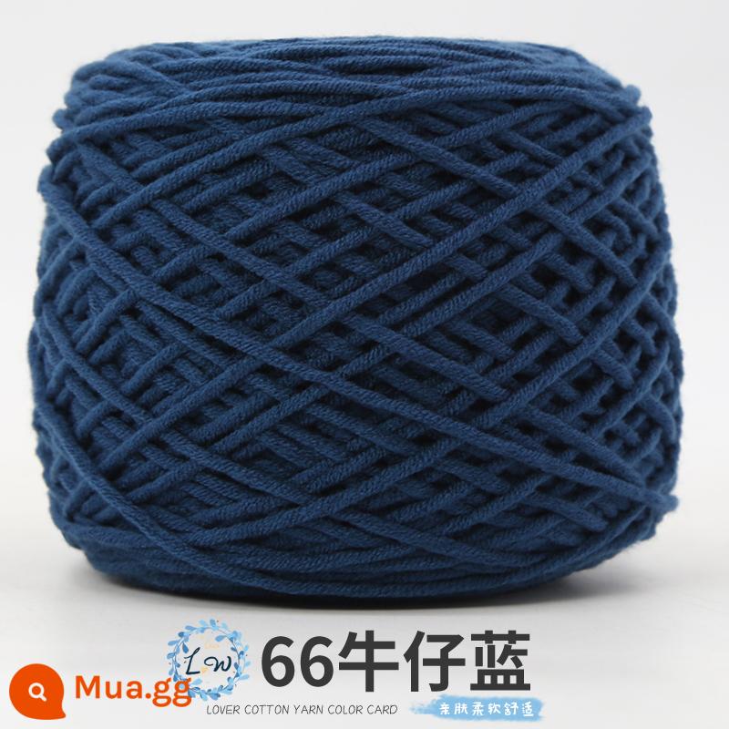 Người Yêu Của Cotton Len 8 Sợi Sữa Bông Len Bóng Dày Vừa Thảm Dệt Tay Sợi Nhung Đặc Biệt khăn Sợi Chỉ - xanh đậm 66