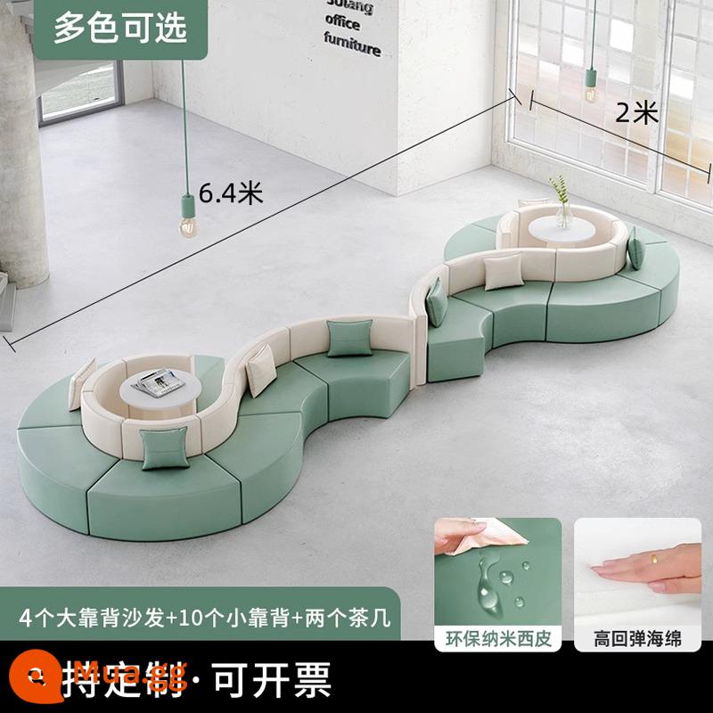 Văn phòng sáng tạo khu vực nghỉ ngơi Ghế sofa giải trí Đơn giản Sảnh lễ tân Lễ tân cong Bàn cà phê tròn hình đặc biệt kết hợp - tổ hợp 19