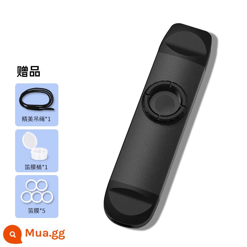 Kazoo biểu diễn chuyên nghiệp lớp kim loại Kazoo guitar đệm cho người mới bắt đầu thổi sáo đơn giản mà không cần học nhạc cụ cho trẻ em - Extreme Night Black [Mẫu kim loại hai đầu]