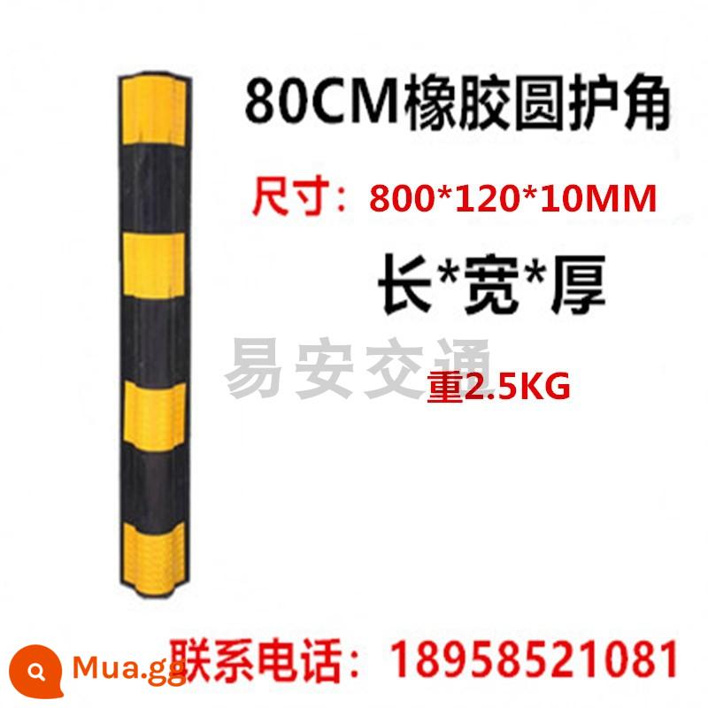 Cao su phản quang bảo vệ góc nhà để xe ngầm Dải chống va chạm 1,2 mét bảo vệ góc công trường bảo vệ góc cầu thang cột bảo vệ góc bên phải - Vòng cung màu trắng sữa 800*120*10MM