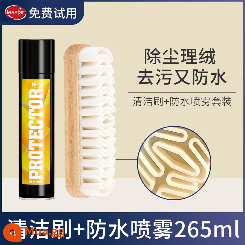 Chất làm sạch và chăm sóc giày da lộn giày tuyết đại hoàng giày bàn chải da lộn chà da làm sạch bề mặt da lộn rửa giày hiện vật - Bàn chải cao su sồi + bình xịt chống thấm nước