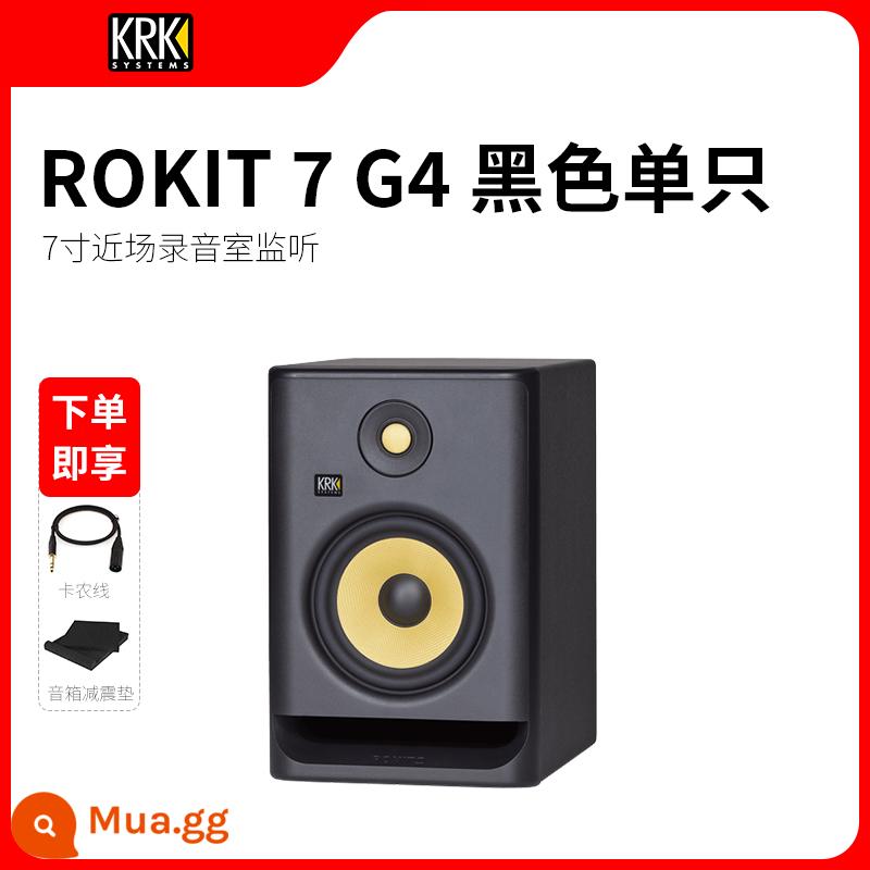 Loa KRK Rokit5 7 8 10 RP5 6 8G3 G4 inch loa màn hình hoạt động chuyên nghiệp âm thanh DJ - ROKIT 7 G4 đĩa đơn màu đen 7 inch đi kèm cáp và thảm