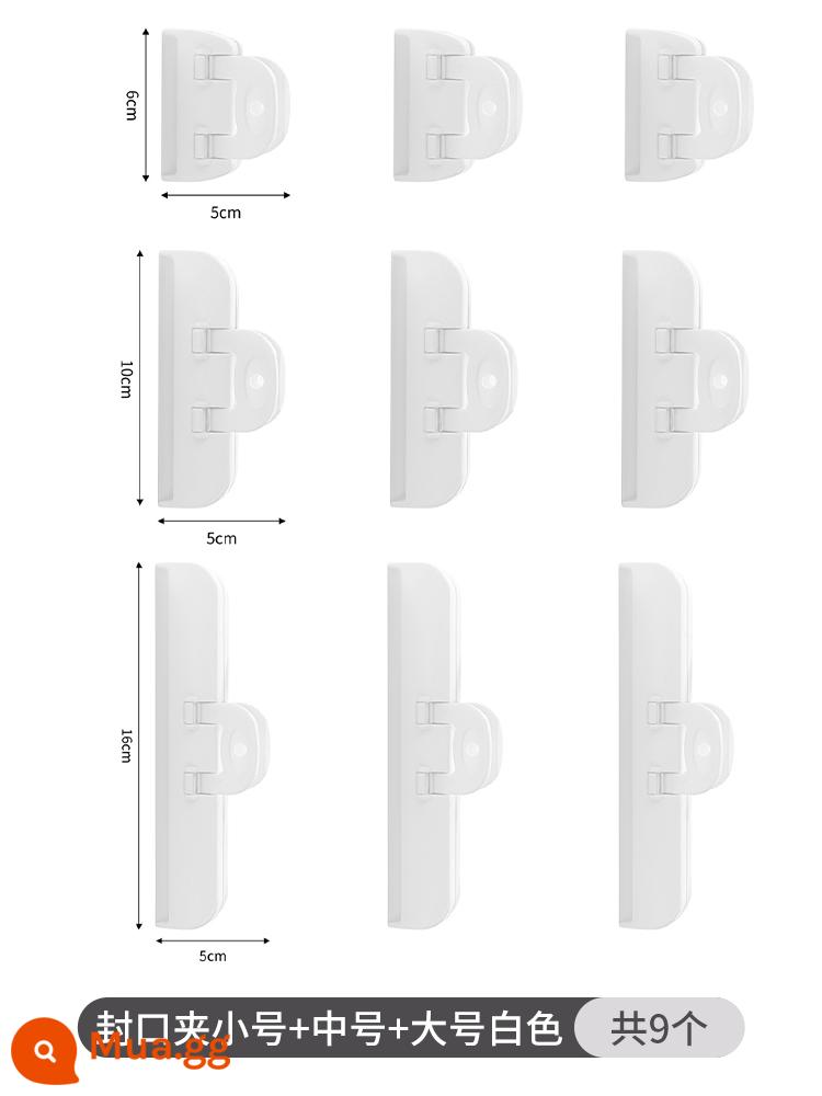 Kẹp niêm phong túi thực phẩm Kẹp niêm phong sữa bột Snack kẹp niêm phong thực phẩm nhà bếp Kẹp chống ẩm khoai tây chiên Kẹp niêm phong sữa - Kẹp niêm phong: 3 cái cỡ nhỏ màu trắng + 3 cái cỡ trung bình + 3 cái cỡ lớn (tiết kiệm 8 nhân dân tệ)