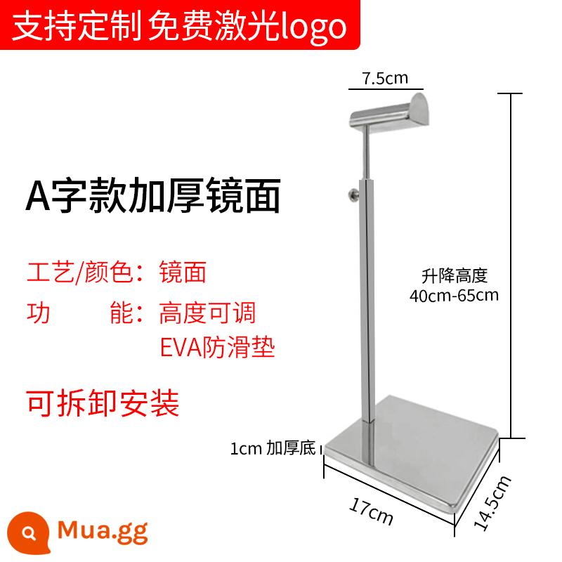 Giá đỡ túi bằng thép không gỉ túi giá đỡ túi cửa hàng khung hỗ trợ túi cửa sổ giá túi túi kệ trưng bày giá chải túi giá - Gương đầu chữ A lớn có đế dày