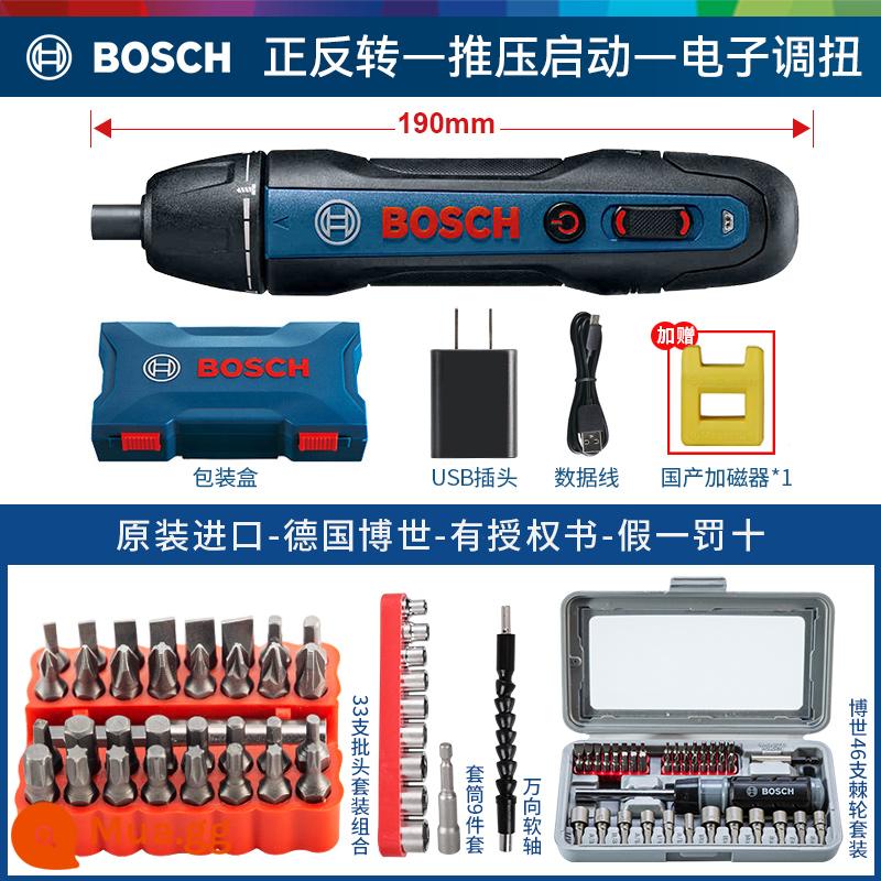 Máy Vặn Vít Điện Bosch Máy Vặn Vít Mini Bosch GO Máy Vặn Vít Pin Lithium 3.6V Dụng Cụ Điện Dr. - Thế hệ GO2 + Bộ 46 món Bosch + trục linh hoạt