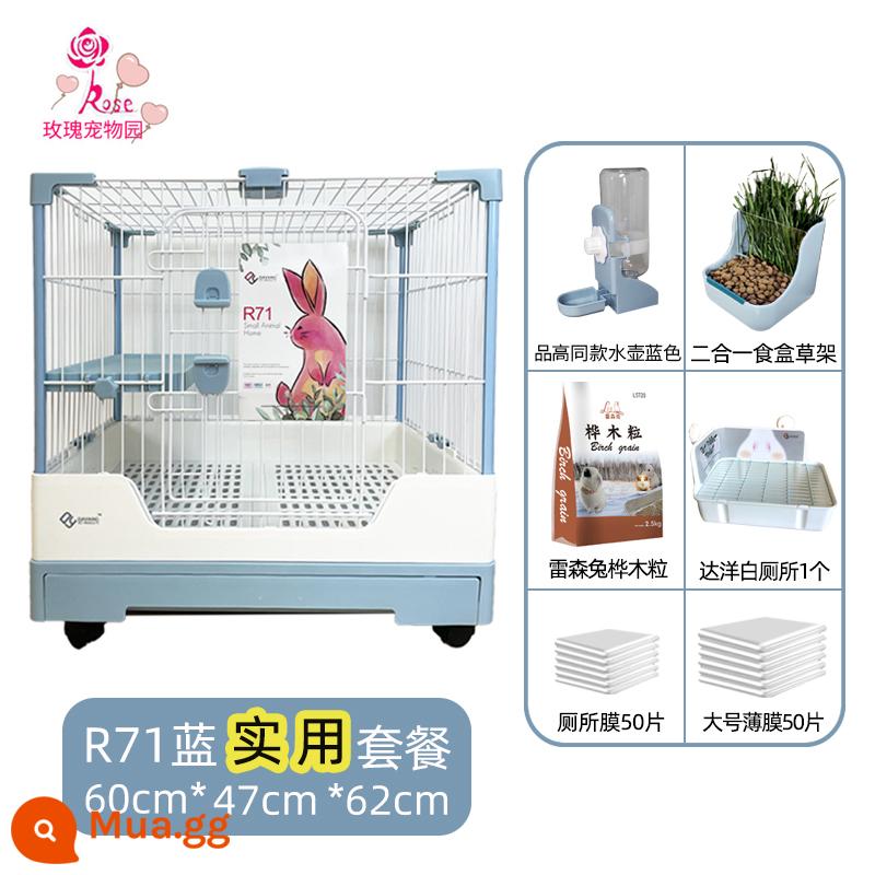 Lồng thỏ Dayang R81 ngăn kéo đôi chống lại con thỏ Năng hộ gia đình LỚN RABBIT LITCH Lợn tự động lồng phân Cage - Gói thực hành Dayang 71 Blue