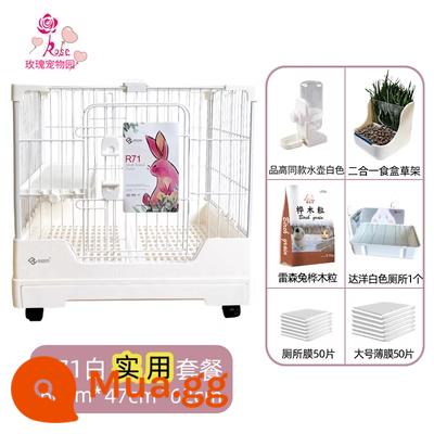 Lồng thỏ Dayang R81 ngăn kéo đôi chống lại con thỏ Năng hộ gia đình LỚN RABBIT LITCH Lợn tự động lồng phân Cage - Gói thực hành màu trắng R71