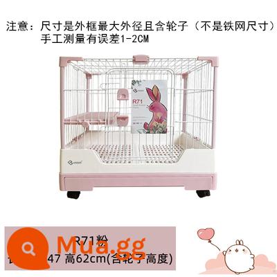 Lồng thỏ Dayang R81 ngăn kéo đôi chống lại con thỏ Năng hộ gia đình LỚN RABBIT LITCH Lợn tự động lồng phân Cage - Lồng trần màu hồng R71 màu hồng