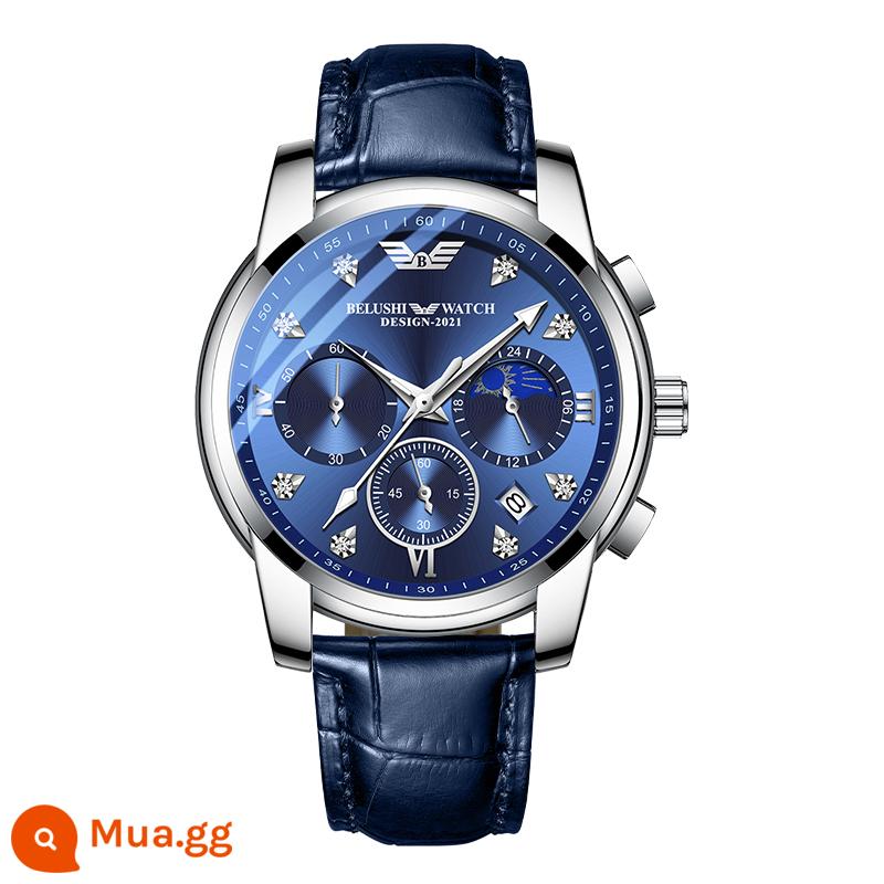 Đồng hồ Armani dành cho nam Mười thương hiệu hàng đầu Đồng hồ cơ thạch anh dạ quang chống nước dành cho học sinh, học sinh trung học và thanh thiếu niên - Dây đai đinh bạc bề mặt vỏ bạc [nâng cấp bộ máy thế hệ thứ 13-bảo hành trọn đời]