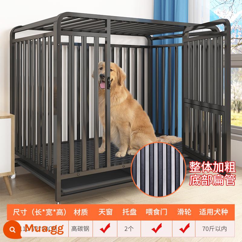 Chuồng chó lớn chó Border Collie chuyên dụng Labrador đa năng cỡ trung full ống vuông thú cưng có vệ sinh tách ngoài trời - Loại D [đen] ống vuông sáu cạnh "110*72*98" ❤Khuyến nghị