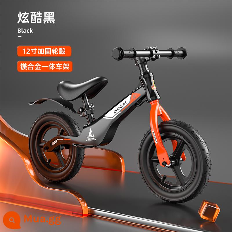 Xe thăng bằng Phoenix trẻ em không bàn đạp 1-3-6 tuổi xe trượt Scooter bé xe yoyo xe trượt scooter tự hành nam nữ - 12 inch [Đen mát] Hợp kim magiê PU Tích hợp bánh xe Chiều cao 90-125