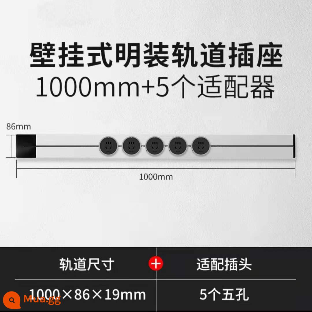 Bò Treo Tường Theo Dõi Ổ Cắm Điện Rời Gia Đình Nhà Bếp Đa Năng Không Dây Công Tắc Cắm Chính Thức Xác Thực - Ổ cắm 5 lỗ 100cm+5*Bạc gắn trên bề mặt (gắn trên tường)