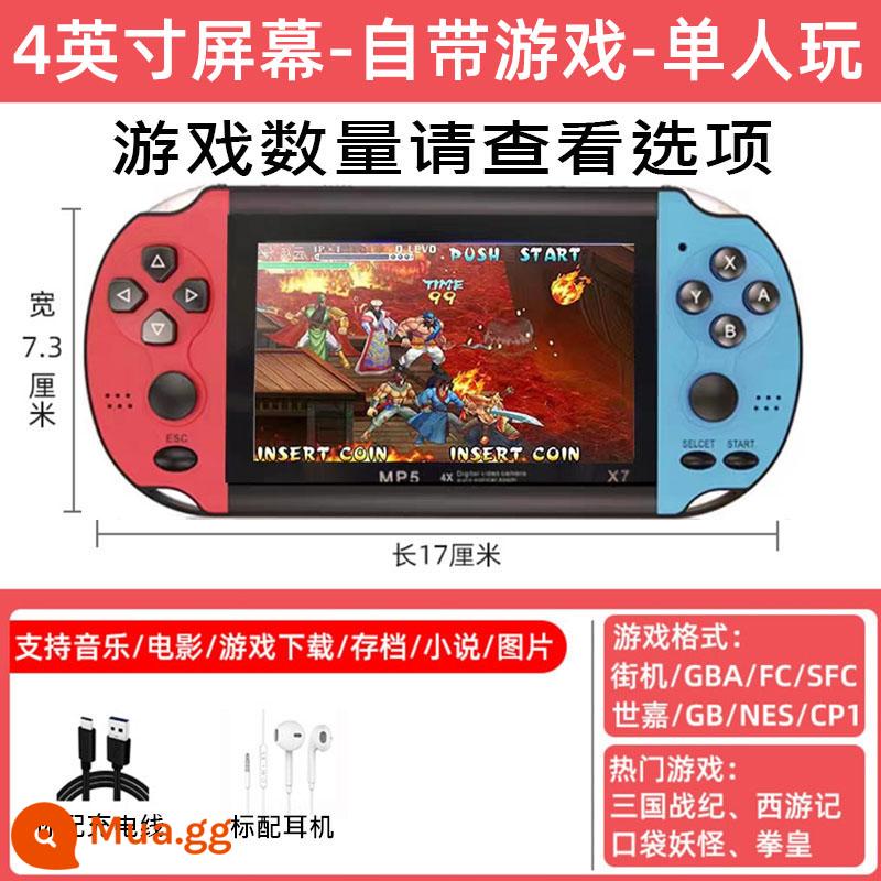 Tay Cầm Chơi Game Di Động PSP Cầm Tay Hoài Cổ Phiên Bản Cổ Điển Arcade Trẻ Em Đồ Chơi Giáo Dục Quà Tặng Sinh Nhật Sạc - King of Fighters 4 inch màu đỏ và xanh có thể chơi được khoảng 3.000 trò chơi