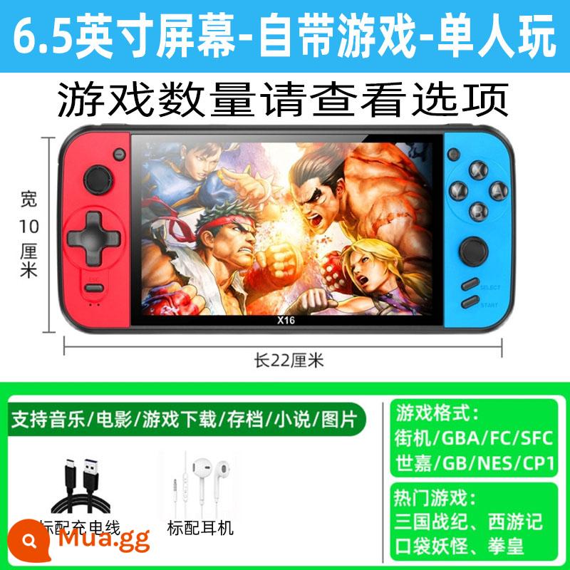 Tay Cầm Chơi Game Di Động PSP Cầm Tay Hoài Cổ Phiên Bản Cổ Điển Arcade Trẻ Em Đồ Chơi Giáo Dục Quà Tặng Sinh Nhật Sạc - 6,5 inch 8G đỏ và xanh, khoảng 5000 game