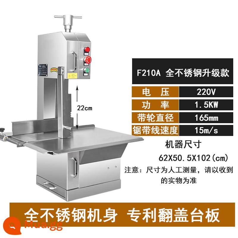 Máy cưa xương thương mại máy cắt xương tự động gia dụng chân giò heo thịt đông lạnh cắt theo xương bít tết hiện vật lớn nhỏ - Model nâng cấp toàn bộ bằng thép không gỉ F210A