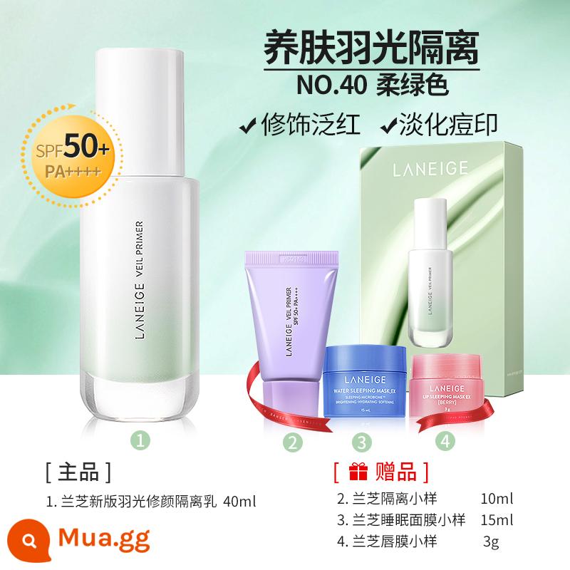 Kem lót chống nắng che khuyết điểm dạng kem Laneige Kem lót trang điểm màu tím ba trong một Snow Veil Flagship Store Trang web chính thức Hàng chính hãng - 60# Soft Green - Bộ cách ly ánh sáng lông vũ dưỡng da nhập khẩu kiểu mới