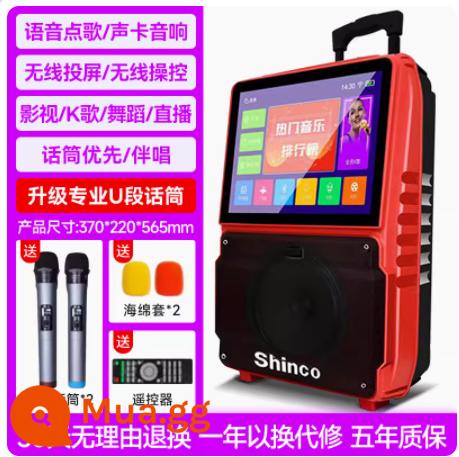 Vuông vũ âm thanh có màn hình hiển thị loa ngoài trời hát karaoke bluetooth ktv micro gia đình micro All - Phiên bản trực tuyến 43 inch (màn hình cảm ứng 16 inch cực rõ) + 2 micrô [yêu cầu giọng nói/bài hát trên thiết bị di động + ghi âm]