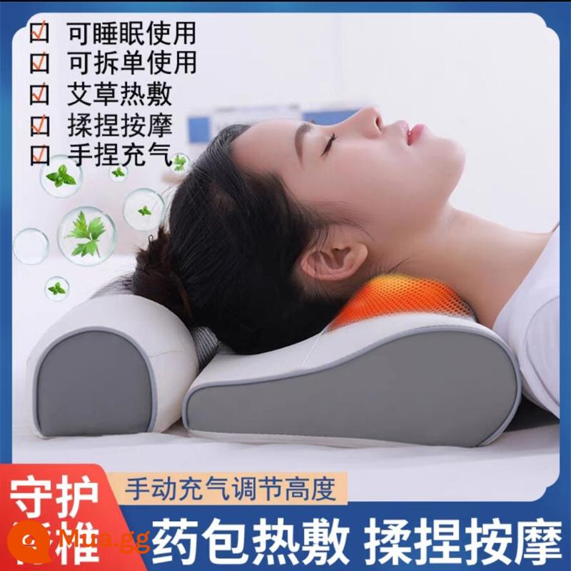 Gối sửa chữa cột sống cổ cột sống cổ massage đặc biệt sưởi ấm bằng điện cây ngải cứu lực kéo bệnh nhân phong phú túi chỉnh đa chức năng nhào - Có sẵn massage + chườm nóng ngải cứu + ngủ [bản thường [không có hộp quà]