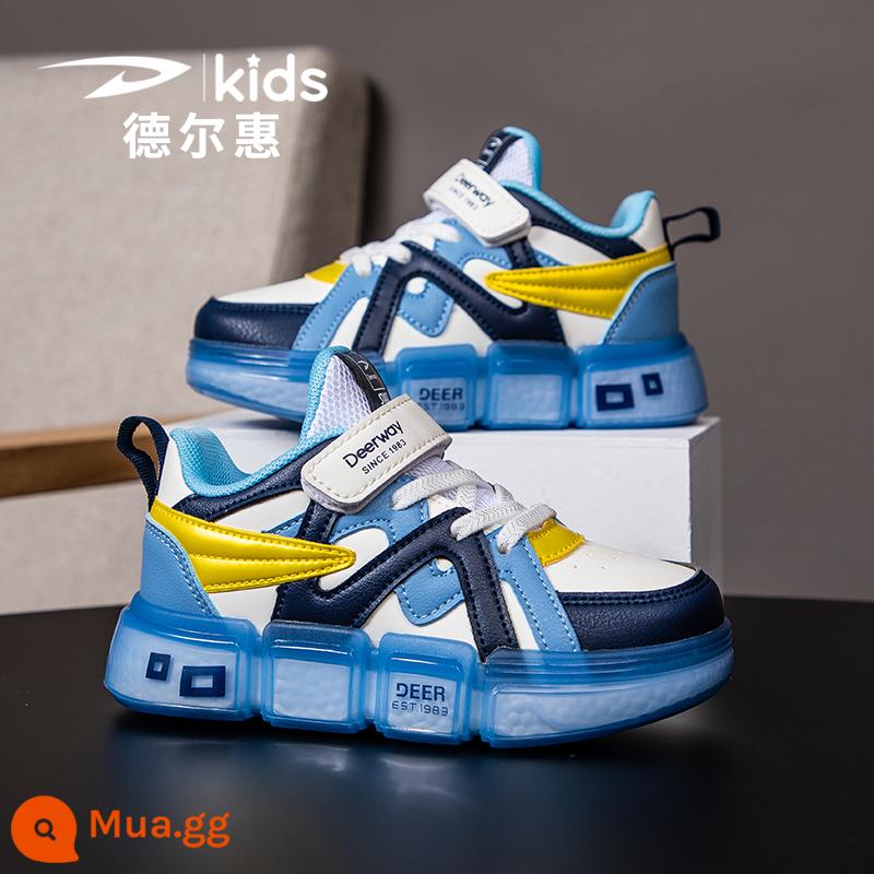 Del Hui Giày Sneaker Bé Trai 2022 Mới Mùa Xuân Và Mùa Thu Da Chống Thấm Nước Bé Trai Giày Đơn Giày Thể Thao Trẻ Em Nam - Bảo Lan-3501