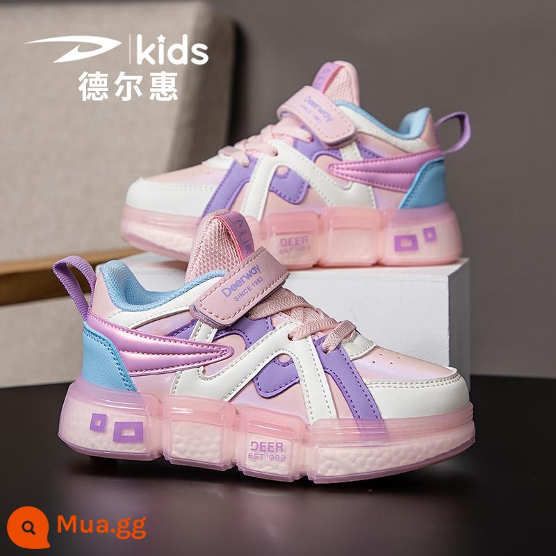 Del Hui Giày Sneaker Bé Trai 2022 Mới Mùa Xuân Và Mùa Thu Da Chống Thấm Nước Bé Trai Giày Đơn Giày Thể Thao Trẻ Em Nam - Bột tươi-3501