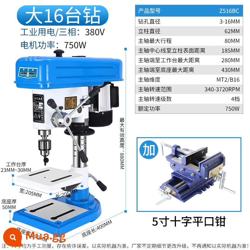 Máy khoan máy tính để bàn công nghiệp GSC Máy khoan kim cương công nghiệp cao Multi -function Diamond Phay Dual -use 550 Attack Silk 750 - Máy khoan bàn cỡ lớn 16 chiếc 750W/380V + kẹp chéo