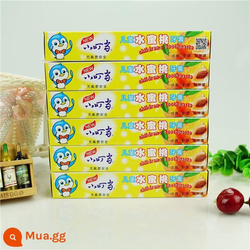 Kem đánh răng Dingdang hương trái cây dành cho trẻ em 45g dành cho trẻ em 3-12 tuổi Kem đánh răng bảo vệ nướu an toàn và không chứa Flo - Đào [6 quả]