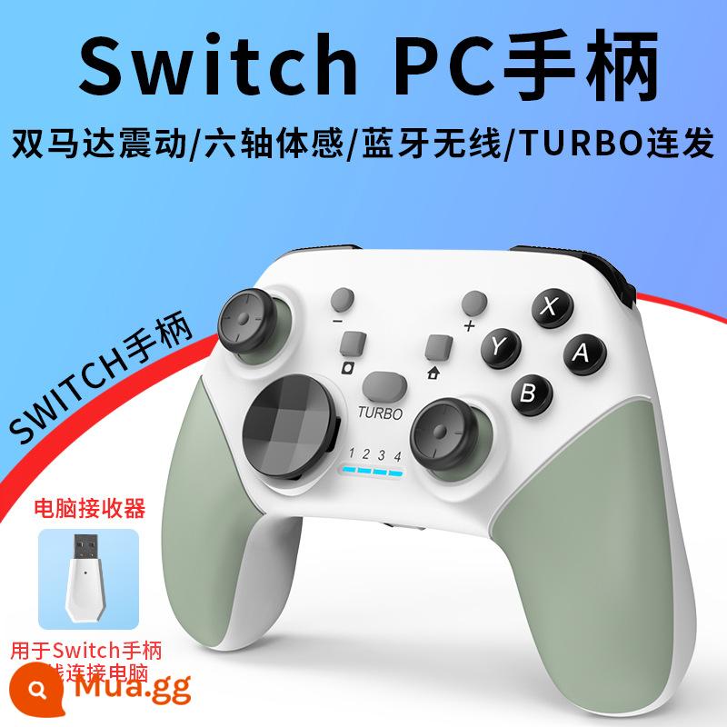 Chuyển đổi bộ điều khiển trò chơi pro tay cầm bluetooth không dây PC phiên bản máy tính Nintendo trong nước hơi nước bảng điều khiển trò chơi TV ns thợ săn quái vật lite tay cầm oled rung somatosensory bùng nổ - Phiên bản PRO [xanh và trắng] + đầu thu