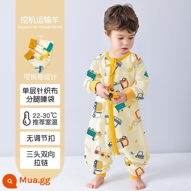 Túi ngủ cho bé xuân thu hai lớp cotton nguyên chất Túi ngủ xẻ chân cho bé Mùa thu đông phòng máy lạnh chăn bông chống đá đa năng - Xe vận chuyển tay lạ (mẫu mỏng mùa hè) áp dụng nhiệt độ 22-30 độ