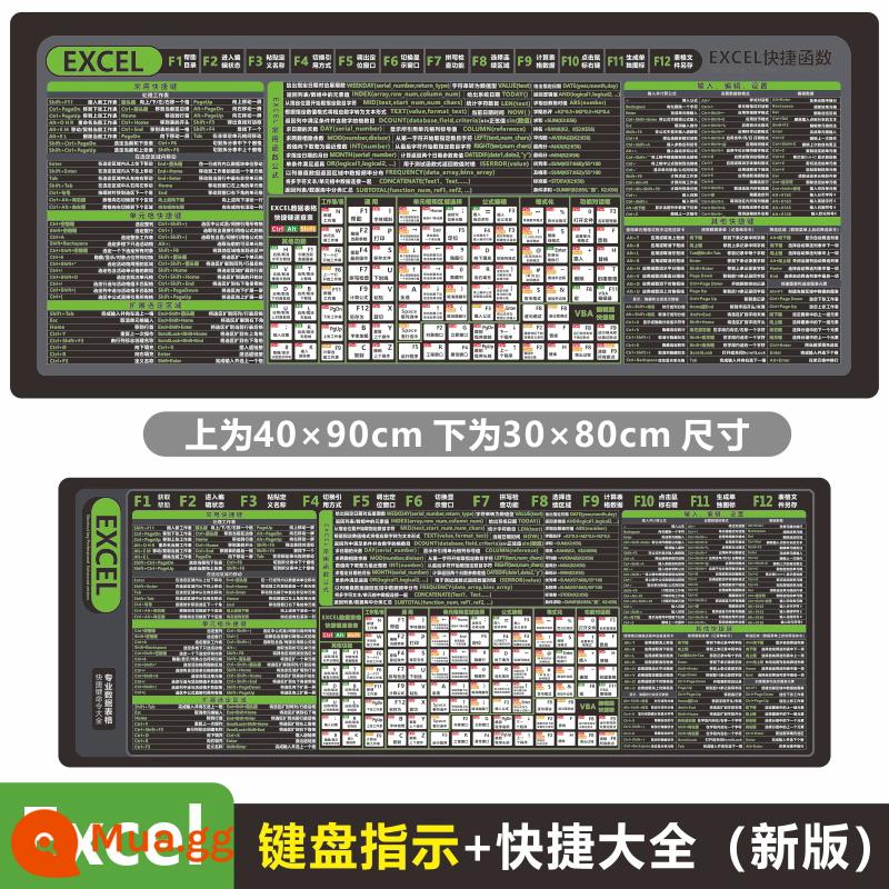 Bàn di chuột cad ngoại cỡ văn phòng wps word excel ps pr cdr bàn phím tắt thông dụng - Phiên bản mới nhất của chức năng phím tắt EXCEL/phiên bản màu đen kèm theo hướng dẫn bàn phím